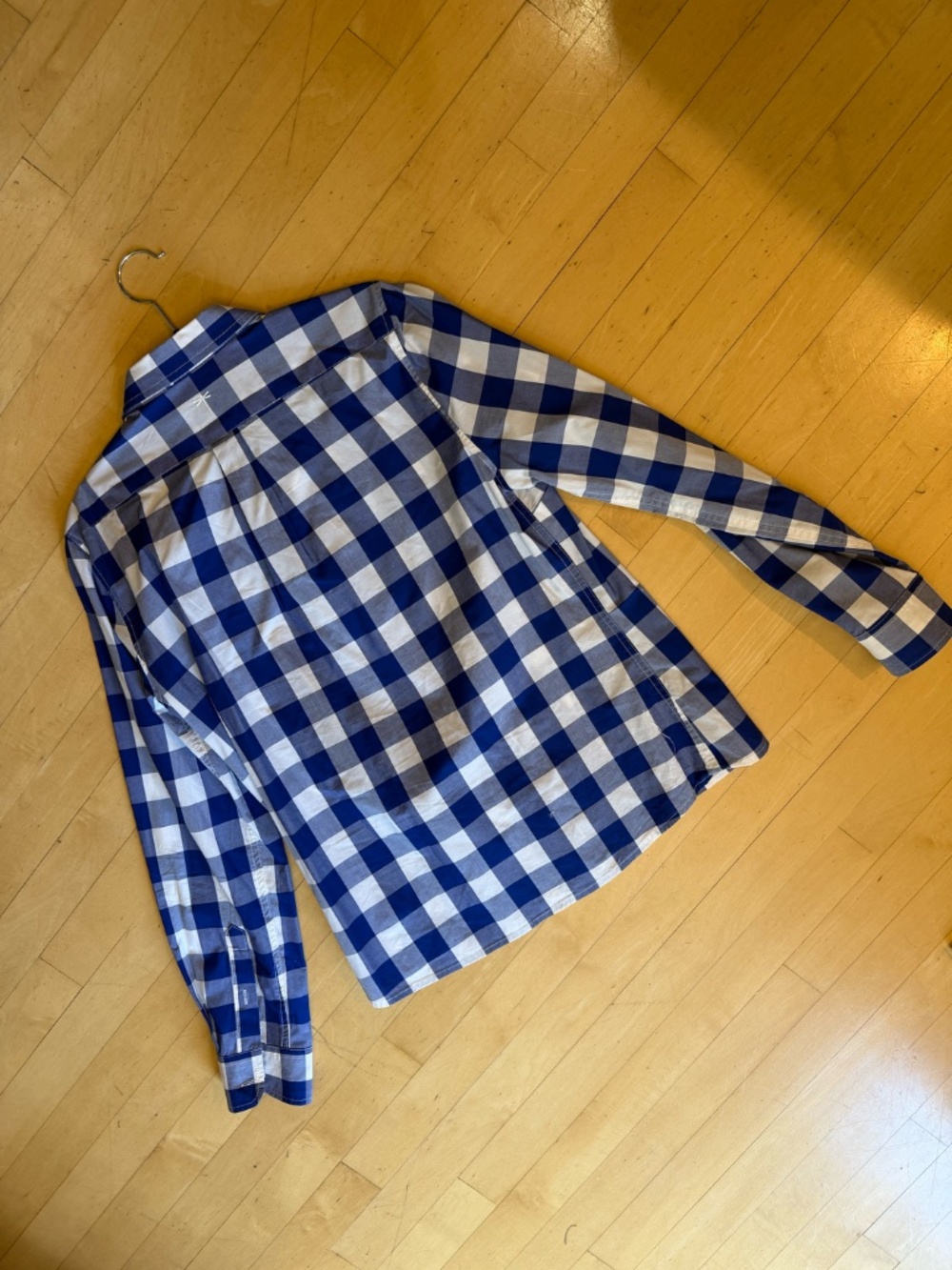 Tyler Boe Blue white gingham check shirt, 6, CB2674 - Picture 3 of 3